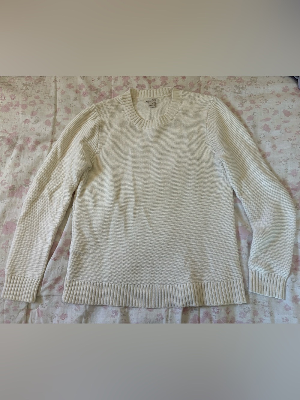 J. Crew White Heavy Knit Sweater